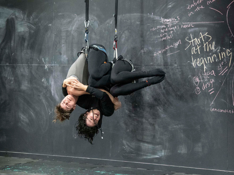 momentum development Mahla Bird and Naomi Francis doing wall running