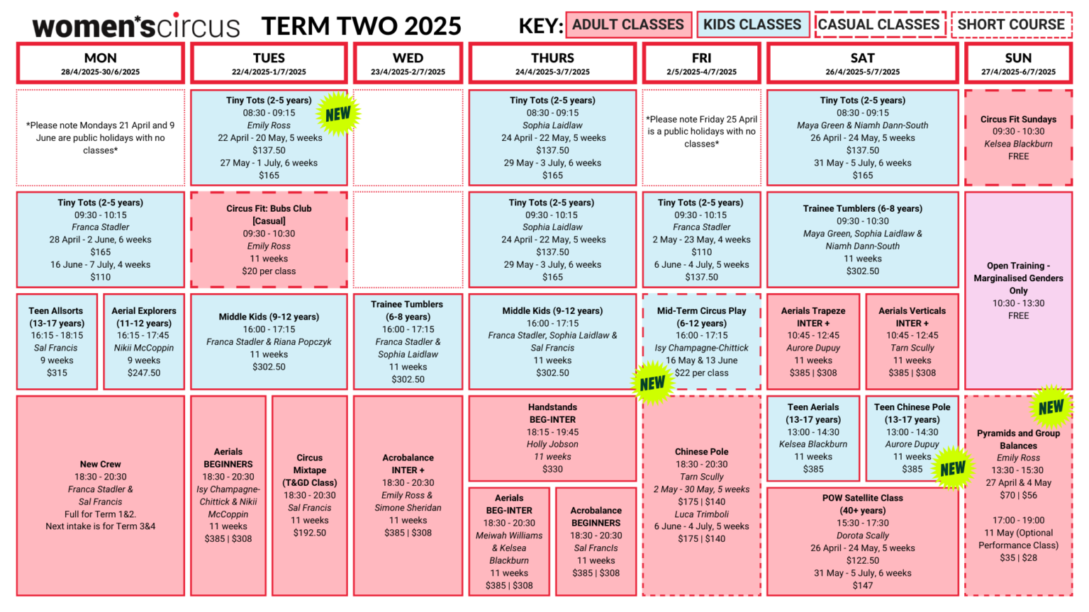 Term 2 open for booking! - Women's Circus
